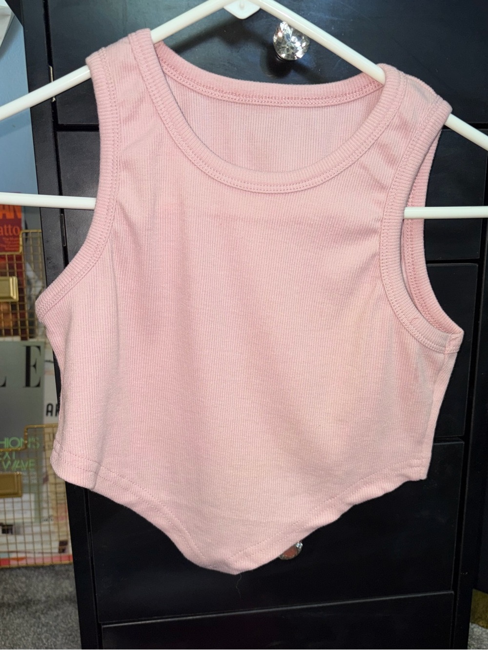 *BRAND NEW/ NEVER WORN* Women’s Pink Ribbed One-Piece Tank Crop Top